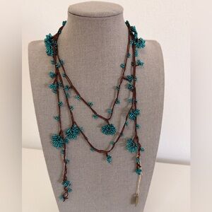 Traditional Turkish Floral Hand Beaded Layered Necklace